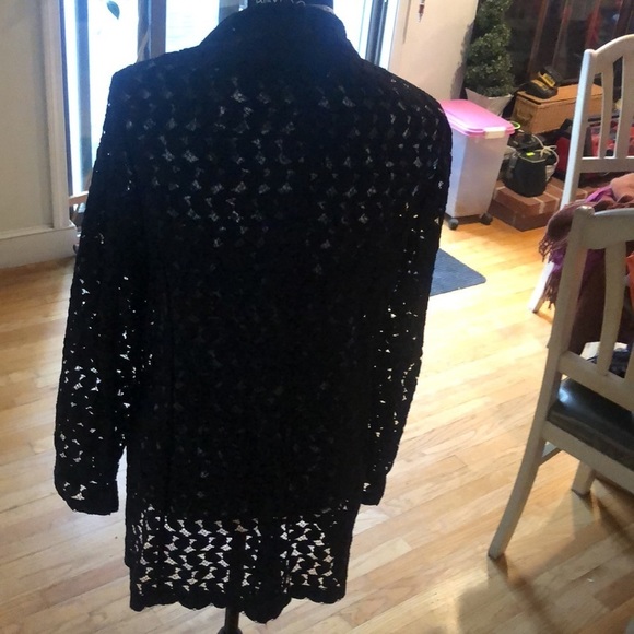 Diane Von Furstenberg DVF size 14 black classic lace jacket / blazer lined NWOT - Picture 6 of 14